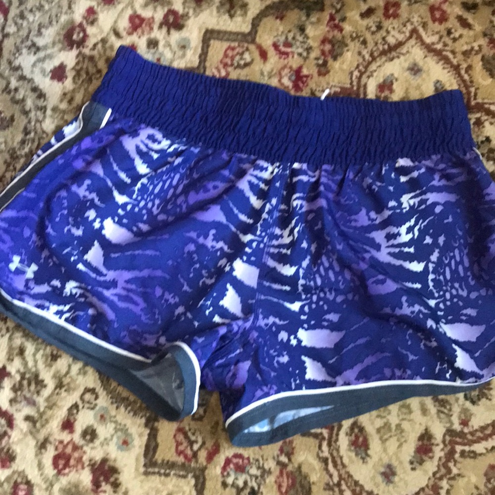 Purple Camo Under Armour Running Shorts